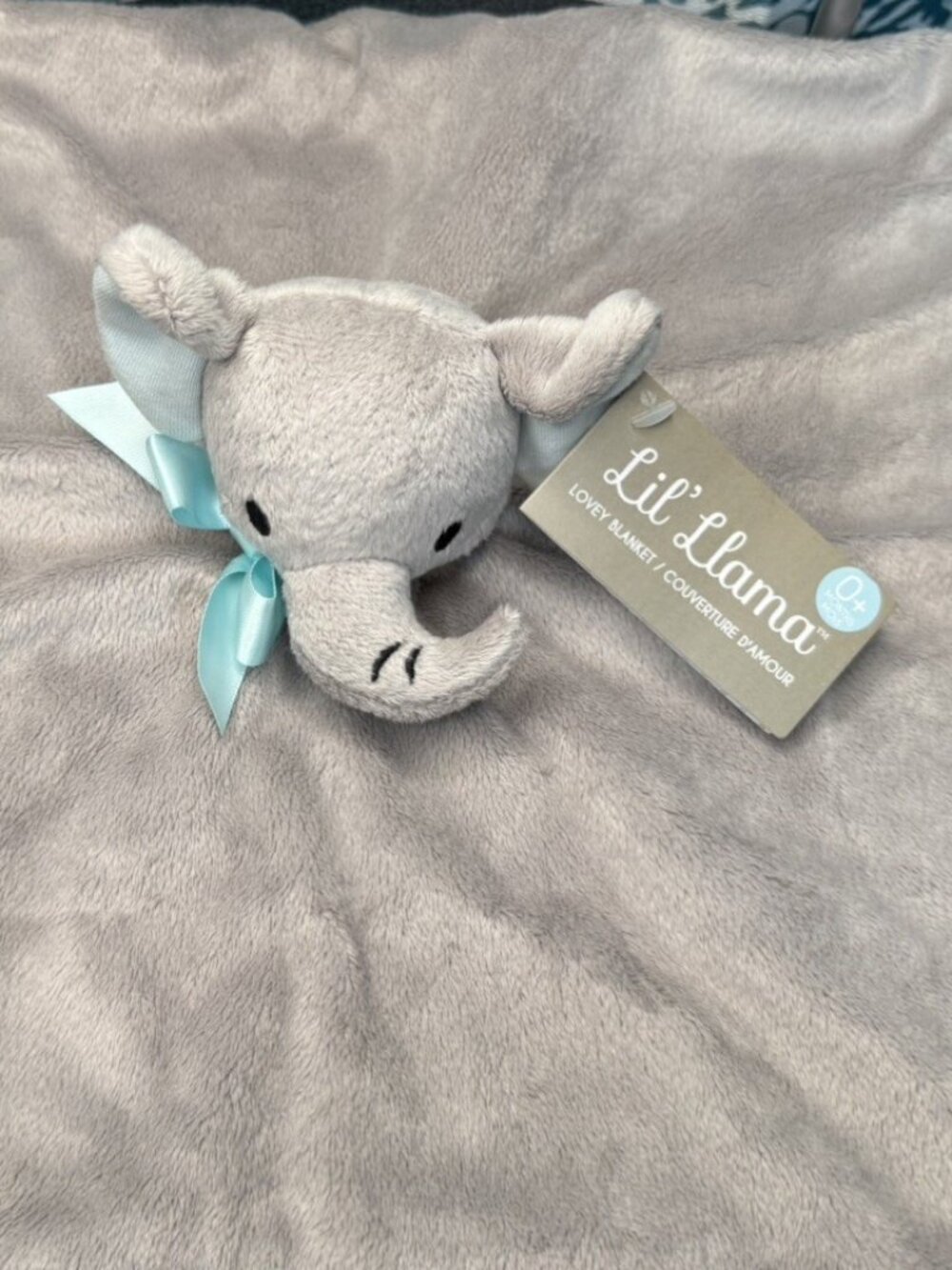 Lil Llama Elephant Baby Lovey Infant Security Blanket Plush Gray Blue Stars